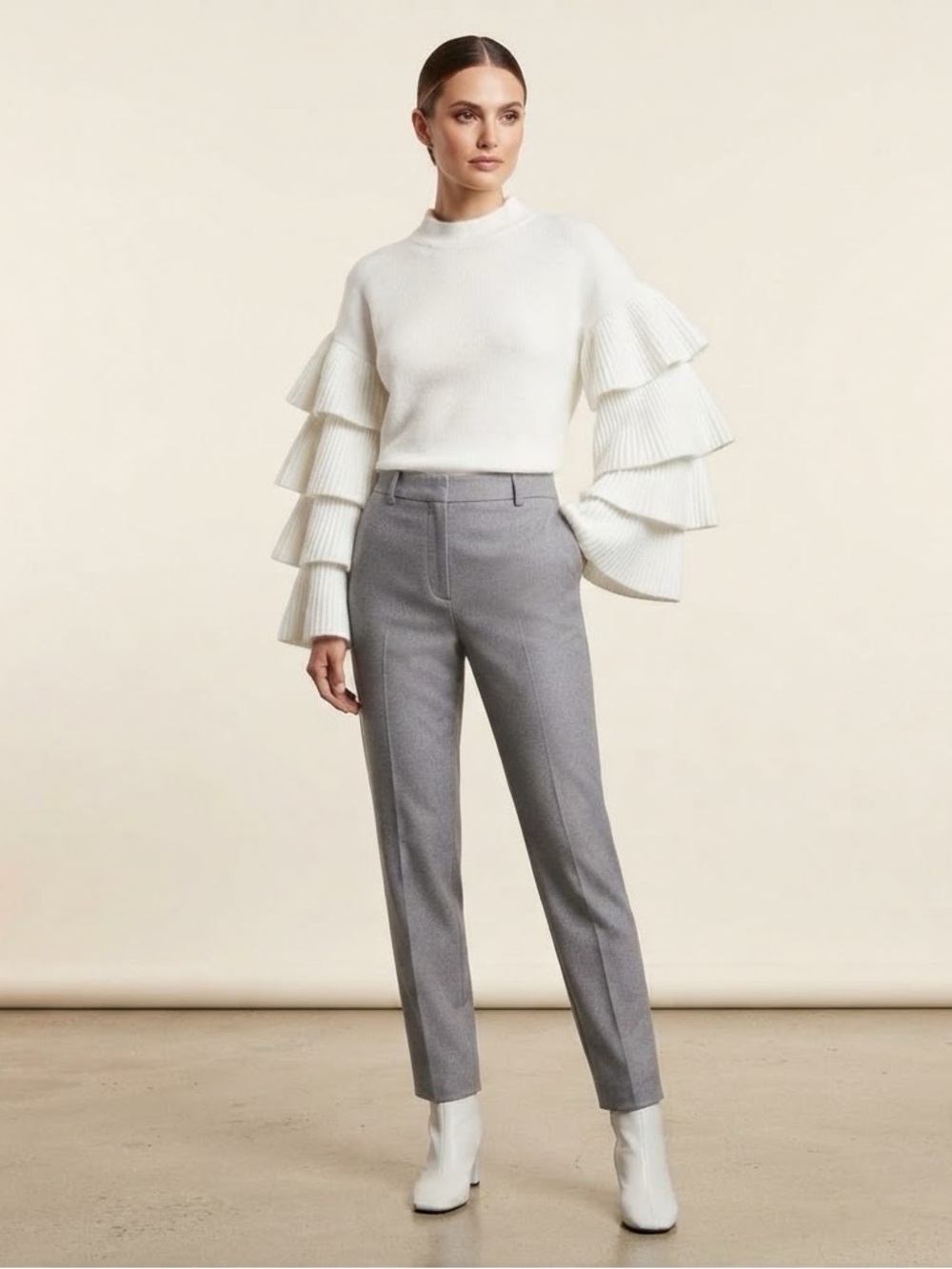 Endless Rose Bell Sleeves Cream Sweater